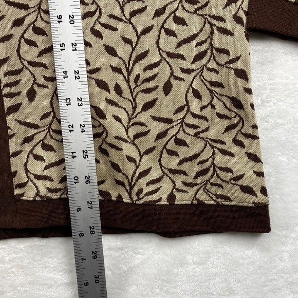 C.D.‎ Daniels Open Front Cardigan Leaf Print Knit Sweater Jacket 1X - Picture 3 of 7